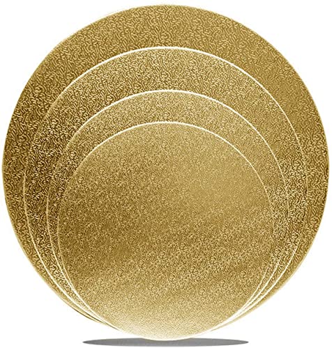 Goiio 4 Pack Cake Boards Golden Round Cake Circles - color: Gold