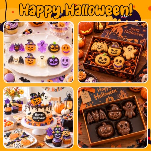 Halloween Silicone Cake Molds Pumpkin Skull Ghost Chocolate Mold - color: Orange