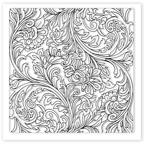 CHGCRAFT Clay Texture Mat Retro Floral Clay Texture Sheets 5.5x5.5inch Silicone Polymer Stamp Sheet Modeling Pattern Pad for Polymer Pattern Making Earrings Jewelry - style: Retro Floral