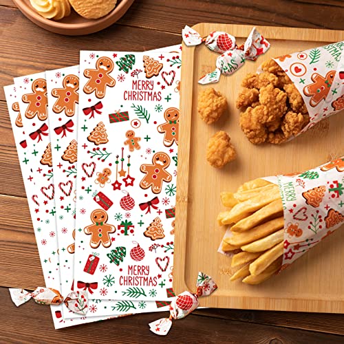 100 Pcs Christmas Wax Paper for Food - color: white biscuit