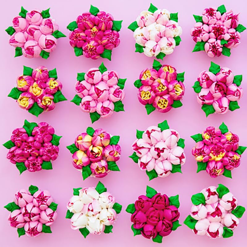 Stainless Steel Small Russian Tulip Flower Icing Tips Kit, 8 Pcs Set - color: SILVER HB0343B