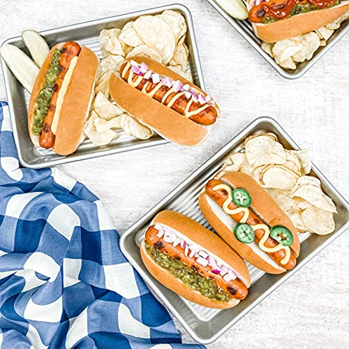 USA Bakeware Mini Sheet Pan, Warp Resistant Nonstick Baking Pan, Aluminized Steel, Set of 1 (Pack of 6) - size: Set of 1 (Pack of 6), style: Mini Sheet Pan