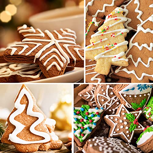 Christmas Cookie Cutter Set, 4 Pack Holiday Cookie Molds, Christmas Cookie Cutters for Baking - 3D Cookie Cake Plunger Cutter Baking Mold