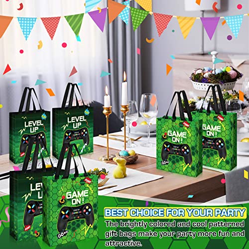 Sweetude 30 Pcs Video Game Gift Bag with Handle Game Party, Green - style: Green