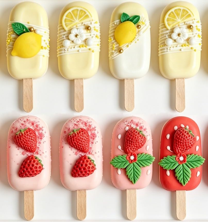 Strawberry Silicone Fondant Mold,Blueberry Lemon Piece Fruit Chocolate Molds 5PCS for Cake Cupcake Topper Candy Candle Polymer Clay - style: Fruit Molds 6pcs