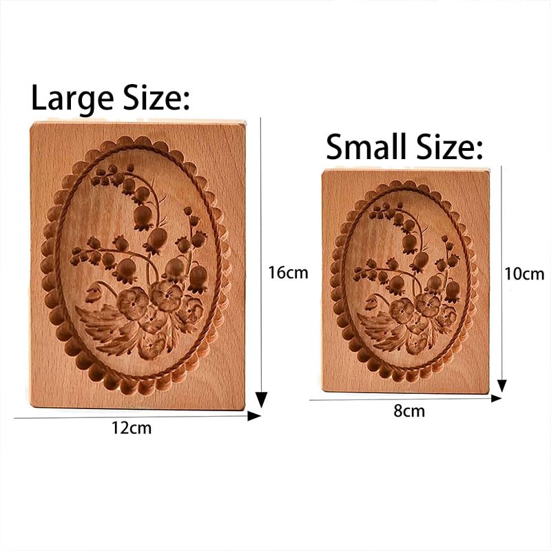 Carved Wooden Gingerbread Cookie Mold,3D Wooden Baking Mold Cookie Biscuit Press Stamp Molds,Cookie Cutter,Cookie Stamp,DIY Biscuit Stamp Mould for Halloween Thanksgiving Christmas(Violet-Large) - color: 2#-Violet-Large
