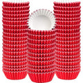 Sumind 400 Pcs Mini Foil Cupcake Liners Holiday Baking Cups,Red - color: Red