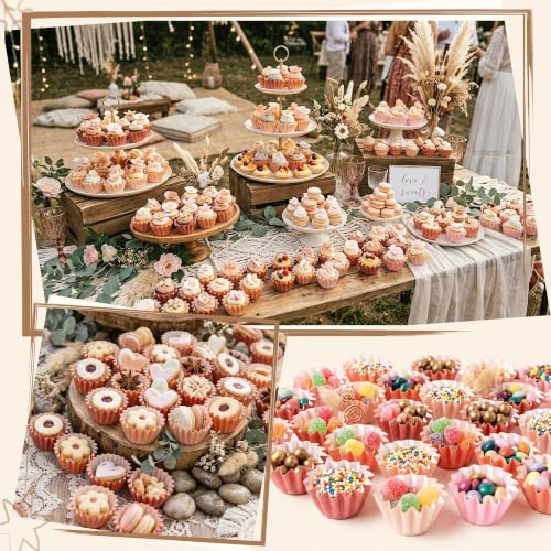Boho Mini Size Cupcake Liners, Bulk Grease Resistant Baking Cups - color: Boho