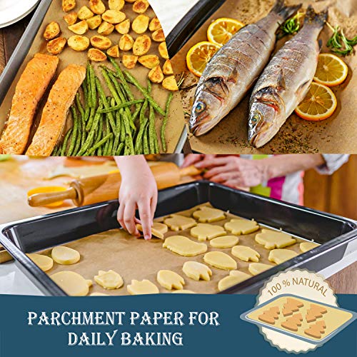 Hiware 200 PCS Parchment Paper Baking Sheets 9x13 IN, Precut Non-Stick Parchment Paper for Baking, Cooking, Grilling, Frying and Steaming - Unbleached, Fit for Quarter Sheet Pans - size: 9 x 13 inches