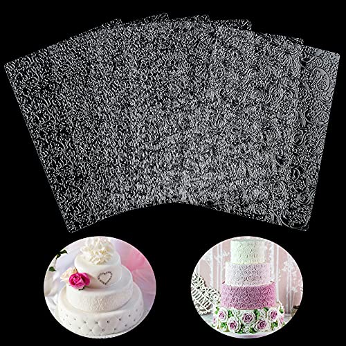 Ocmoiy Floral Molds for Chocolate & Fondant Cake Decoration, 6 Pack - style: Floral/rose/vine/lace