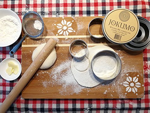 Commercial Grade Plain Round Cookie Pastry Cutter Set 12PC
