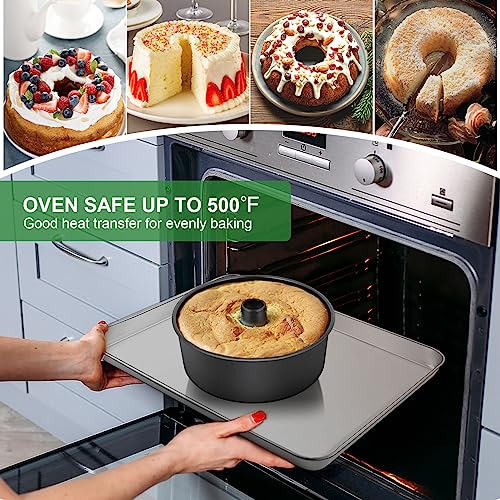 P&P CHEF Angel Food Cake Pan, 10” Tube Cake Pan Round Baking Tin, Black - color: Black
