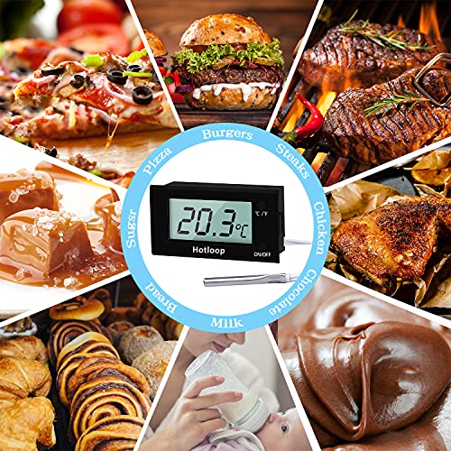 Digital Oven Thermometer Heat Resistant up to 572°F/300°C, LCD - color: Black