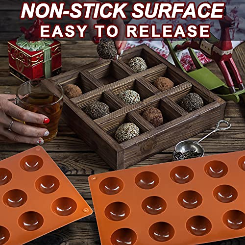 Lerykin Small 15-Cavity Semi Sphere Silicone Molds Non-Stick,2 Packs Half Sphere Silicone Baking Molds for Making Jelly, Chocolates and Cake - color: 15-Cavity Small (2 Pack)