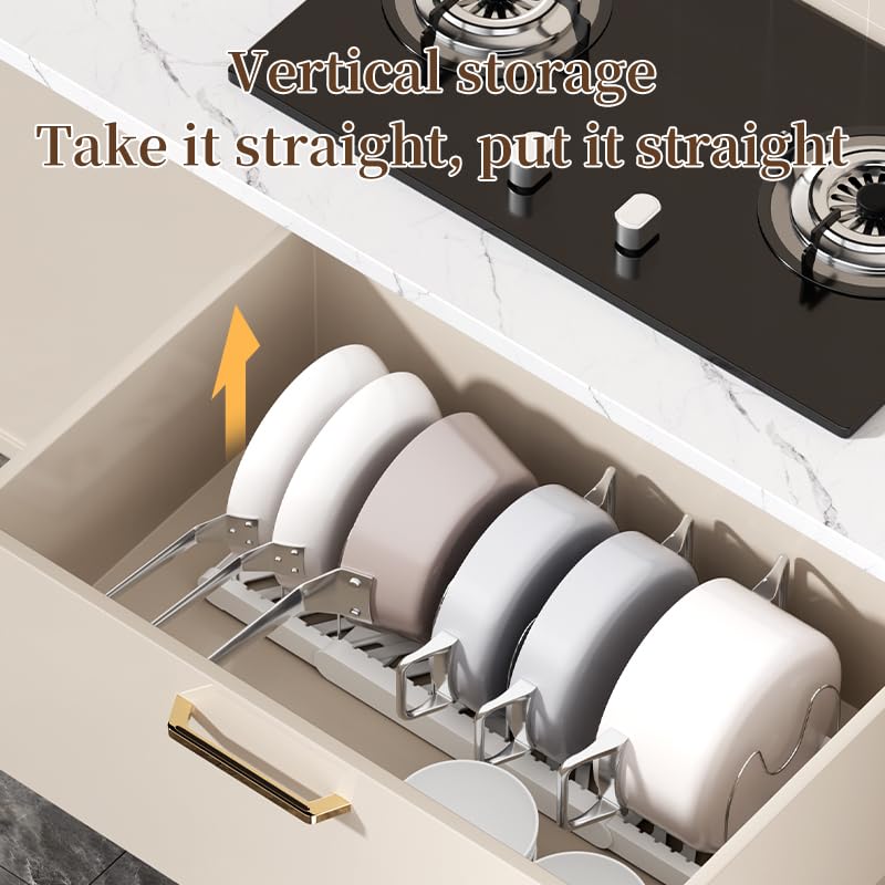 Expandable Pots and Pans Organizer Under Cabinet