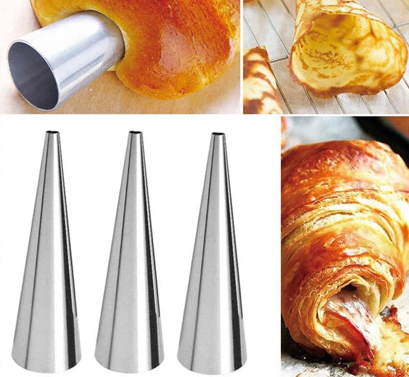 21pcs Cream Horn Molds, Stainless Steel Cannoli Forms Tubes Kits, Baking Cones, Roll Horn Forms, Non-stick Baking Molds for Danish Pastry Lady Lock Form, Cream Roll, Croissant - size: 21pcs