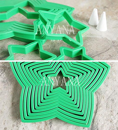 Plastic 10 Pcs Set 3D Gingerbread Star Decoration Cookie Cutters