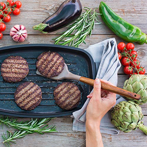 Kitchen Utensils Set, Silicone Cooking Utensils Set,Non-Stick Silicone Spatula Set with Natural Acacia Hard Wood Handle, 5 Piece, Upgraded Thickened Cookware - color: Gray