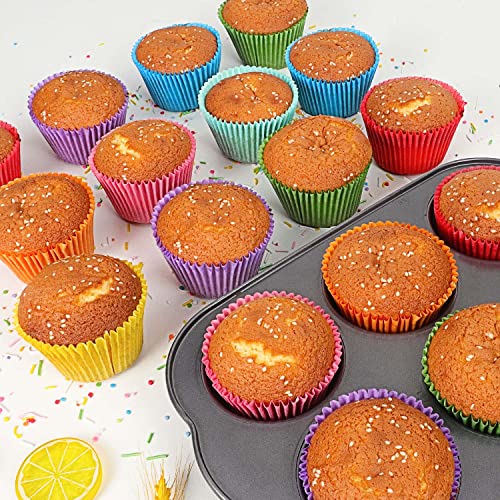 Bright Rainbow Jumbo Cupcake Liners Large Colorful Baking Cups - size: Jumbo Size