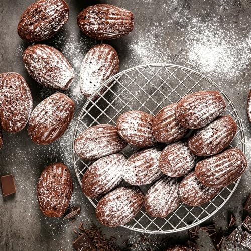 M METERXITY 2 Pack Wire Cooling Racks for Baking with Legs, Round Stainless Steel Cooling Racks for Cooking Baking Steaming BBQ, Dishwasher Safe [9.84'' x 2.6'', Free Cleaning Brush] - size: 9.84''