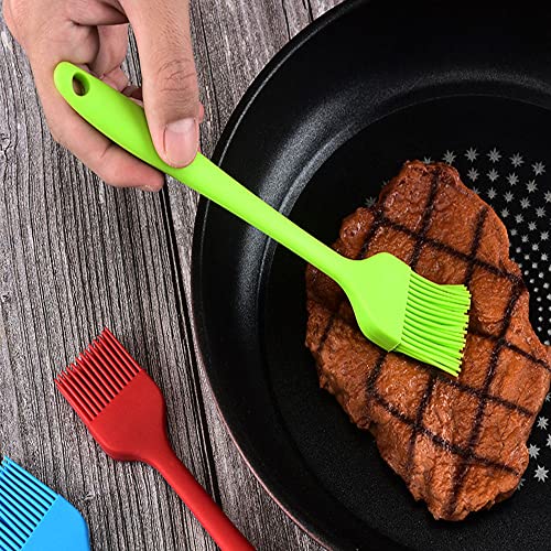 Silicone brush, Oil Brush for BBQ Kitchen Cooking Baking and Grilling (2 PCS,blue&red) - color: blue&red