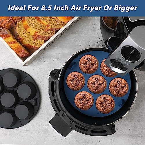 Webake 2PCS Silicone Air Fryer Muffin Pan for Baking Nonstick Egg Btes Silicone Mold BPA Free Muffin Tins Baking Cups - size: Medium