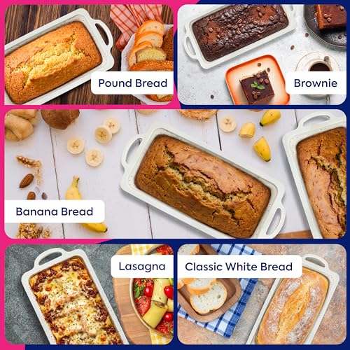 Silicone Bread Loaf Pan 2 Pc, 9.5x5 inch inch Banana Bread Loaf Pan