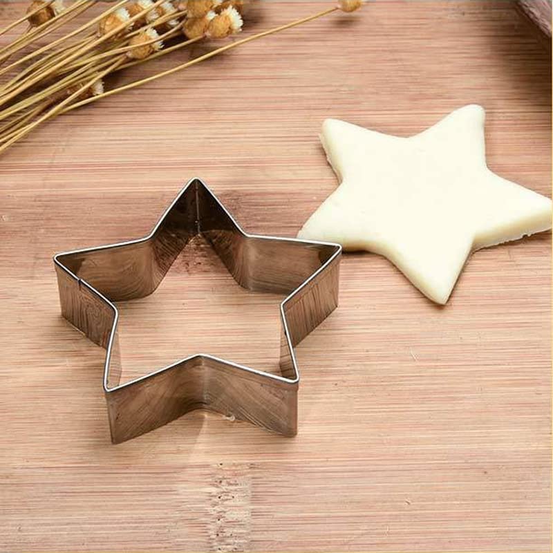 Lchen Stars Cookie Cutters 5 Stars Stainless Steel Biscuit Cutters for Baking Molds Set (Star) - color: Star
