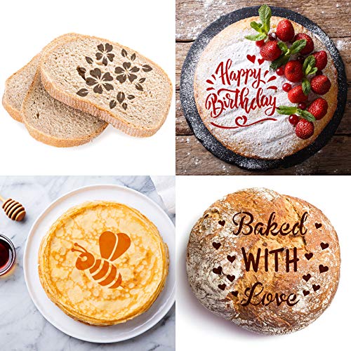Patelai 12 Pcs Stencils for Bread Sourdough Baking Mold,5.9 x 5.9 Inch - size: 5.9 x 5.9 Inch