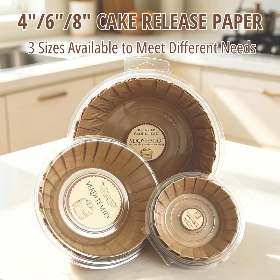 8" Round Cake Liners, 50 Pcs Non-Stick Parchment for Family Size - size: 8inches