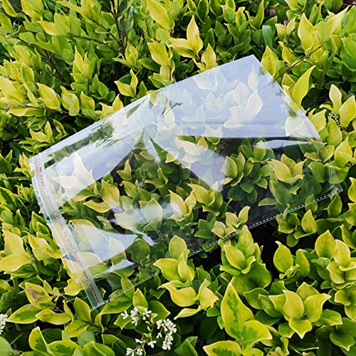 12x18 Self Seal Cello Cellophane Bags 200pcs Clear Poly Bags - Self Adhesive Plastic Apparel Bags for Clothing T Shirts Pants Sweater Gifts - size: 12x18"