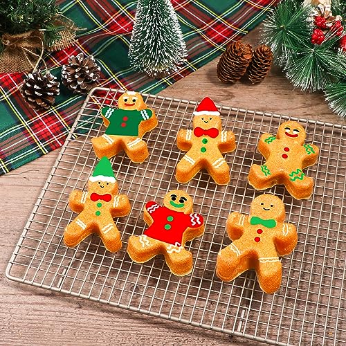 Webake Gingerbread Man Silicone Mold, 6-Cavity Christmas Molds Shaped with Gingerbread Man for Plaster, Cake, Soap, Jelly, Cookie (Pack of 2) - style: Gingerbread Man