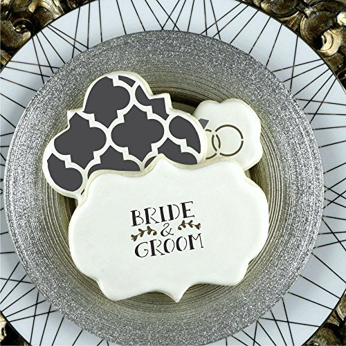 Wedding Day Party Cookie Stencils | 5 Sheet Value Bundle | Bride & Groom | Mr. & Mrs. | for Cookies, Cup Cakes, Cards, Paper, Fabric