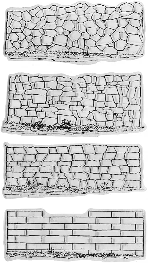 4 Different Brick Background Clear Stamp for Card Making Decoration and Scrapbooking 11x16cm