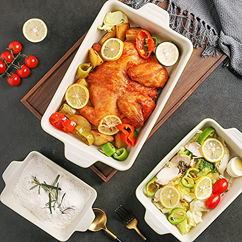 Sweejar Ceramic Bakeware Set, Rectangular Baking Dish for Oven Lasagna Pans for Cooking, Kitchen, Cake Dinner, Banquet and Daily Use, 11.8 x 7.8 x 2.76 Inches of Casserole Dishes (Gradient Blue) - color: Gradient Blue