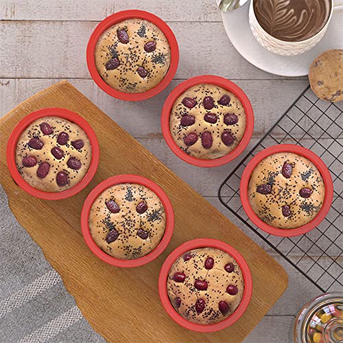 4 inch Mini Cake Pans, 6 Pack Nonstick Silicone Small Cake Pans