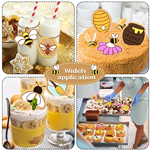 Hoolerry 16 Pcs Bee Cookie Cutters with Plunger Stamps Set