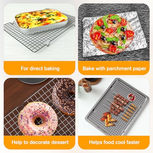 2 PCS Cooling Racks for Cooking and Baking, 11.65''x16.85'', Black - color: Black, size: 11.65''x16.85''-2PC