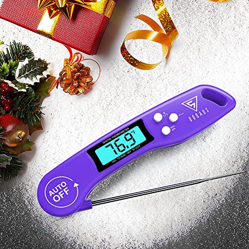 DOQAUS Meat Thermometer – Temperature Dial Thermometers for Cooking Backlight & Auto-Rotating Display, Kitchen Gadgets Essentials for BBQ Oven Grill Smoker Candy Purple - color: Purple