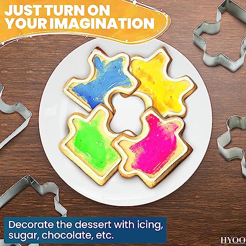 4 Pcs Mini Puzzle Piece Cookie Cutter, Small Cookie Cutters Shapes - size: Alphabet