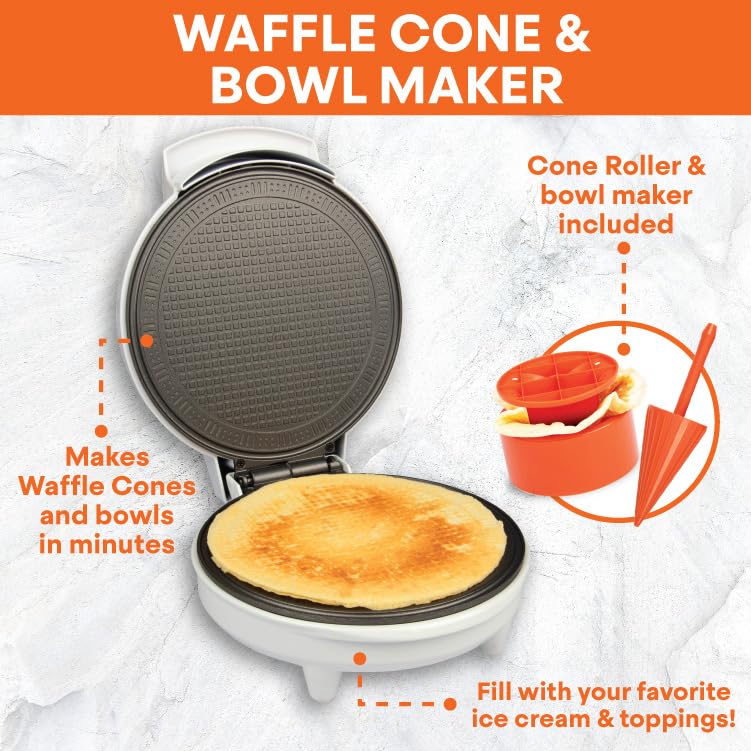 MasterChef Waffle Cone and Bowl Maker- Includes Shaper Roller & Bowl Press