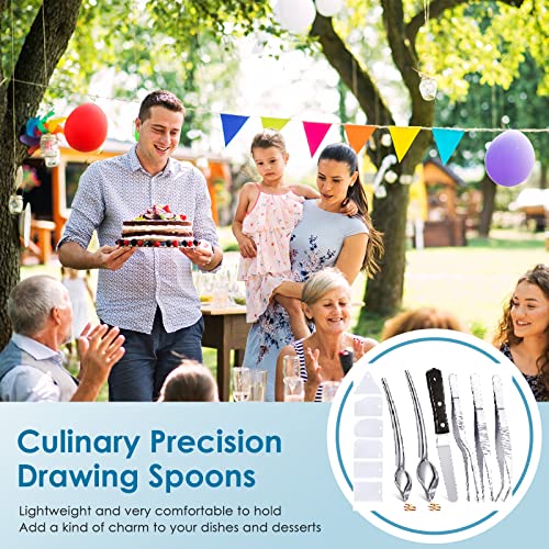 Patelai 12 Pcs Chef Plating Tools, Culinary Tweezer, Drizzle Spoon, Spatula