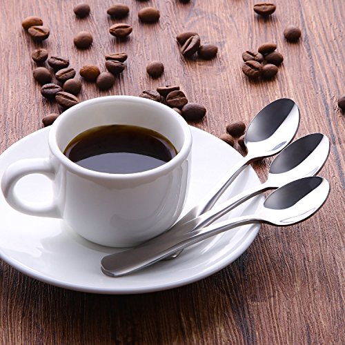 Demitasse Espresso Spoons,12-piece Mini Coffee Tiny Stainless Steel Spoons Bistro Small Spoons for Dessert, Tea, Appetizer(4.7Inch)… (Pack of 2) - size: 4.75 inches (Pack of 2)