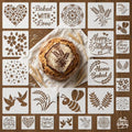 24 Pcs Sourdough Stencils for Bread, Artisan Bread Stencils Baking Mold Set