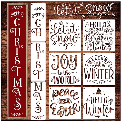 Christmas Stencils for Crafts Reusable Merry Christmas Porch Sign Stencils - style: 9 Christmas Sign