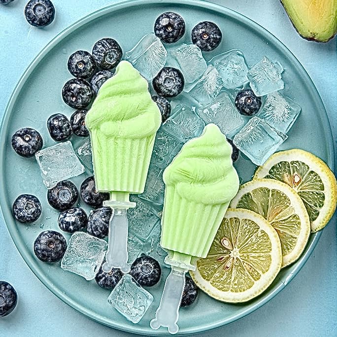 3PCS Fruit Popsicle Molds, Cute Silicone Kids Ice Cream Molds - color: Yellow/Pink/Green