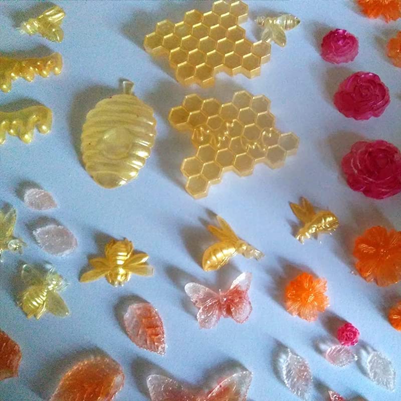Cestony 12 Cavity Honeybee Honeycomb Bee Silicone Molds for DIY Cake Fondant Biscuit Cookies Soap Sugar Pudding Chocolate Hard Candies Dessert Candle Decor (5.51x4.52x0.51inch)