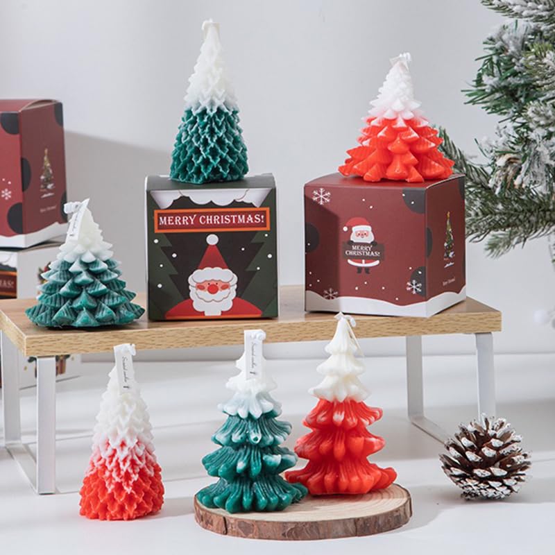 5PCS 3D Christmas Tree Silicone Candle Soap Epoxy Resin Wax Mold - color: 5PCS Christmas Tree Mold