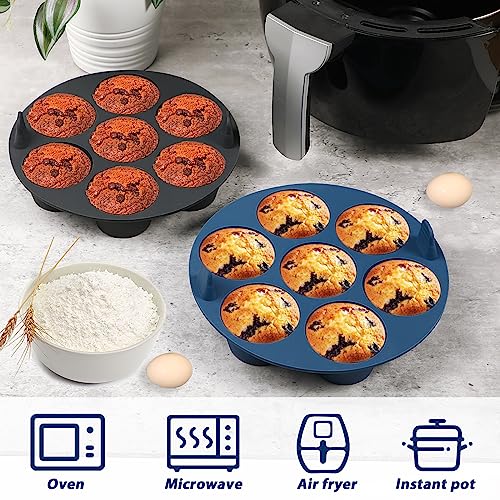 Webake 2PCS Silicone Air Fryer Muffin Pan for Baking Nonstick Egg Btes Silicone Mold BPA Free Muffin Tins Baking Cups - size: Medium