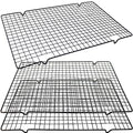3 Pieces Cooling Rack for Baking, Cake Cooling Rack Square, 16x10 Inches Baking Rack Oven Safe Grid Wire Racks, Non-Stick Drying Net Rack Cake Cold Drying Net for Grilling,Roasting and Drying